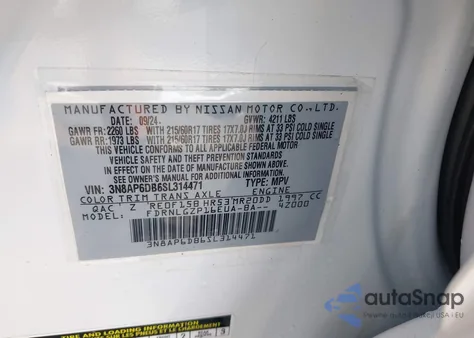 2025 Nissan Kicks Sr Intelligent Awd из США, поврежденный, VIN 3N8AP6DB6SL314471